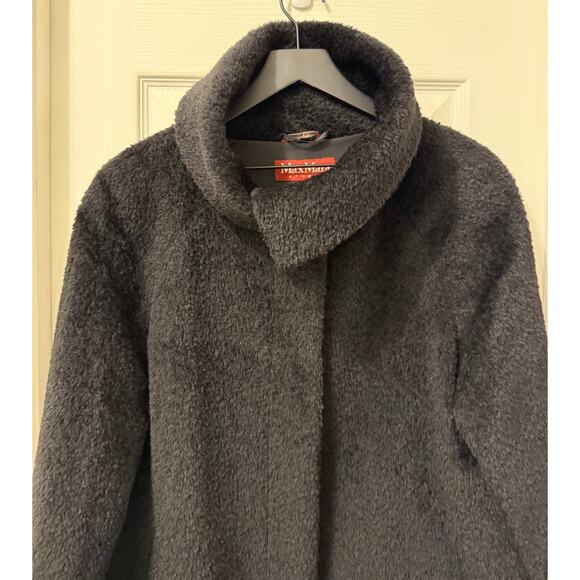 Max Mara Studio Boucle Coat Wool Alpaca Women L Large Funnel Neck - Picture 9 of 10